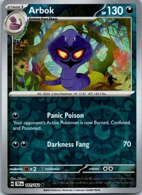 Arbok Reverse Holo Common SV05: Temporal Forces 101/162 NM - Image 1 of 2