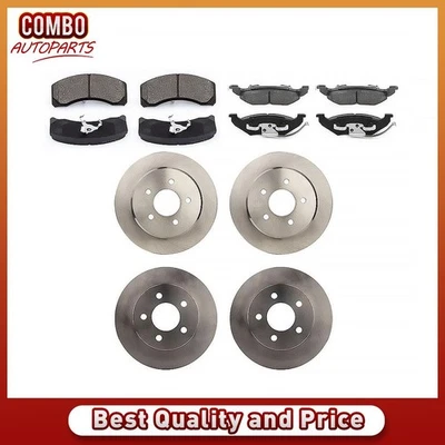Rotores de freno delanteros traseros y pastillas de freno para Ford Crown Victoria 1992 1993 1994 Foto 1 de 4