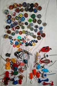 HUGE Beyblade Lot Vintage Hasbro Metal W/Ripcords Launchers  - Picture 1 of 24