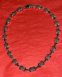 Judith Jack Sterling Silver Marcasite Bow Collar Necklace 16 Inch - Picture 1 of 5