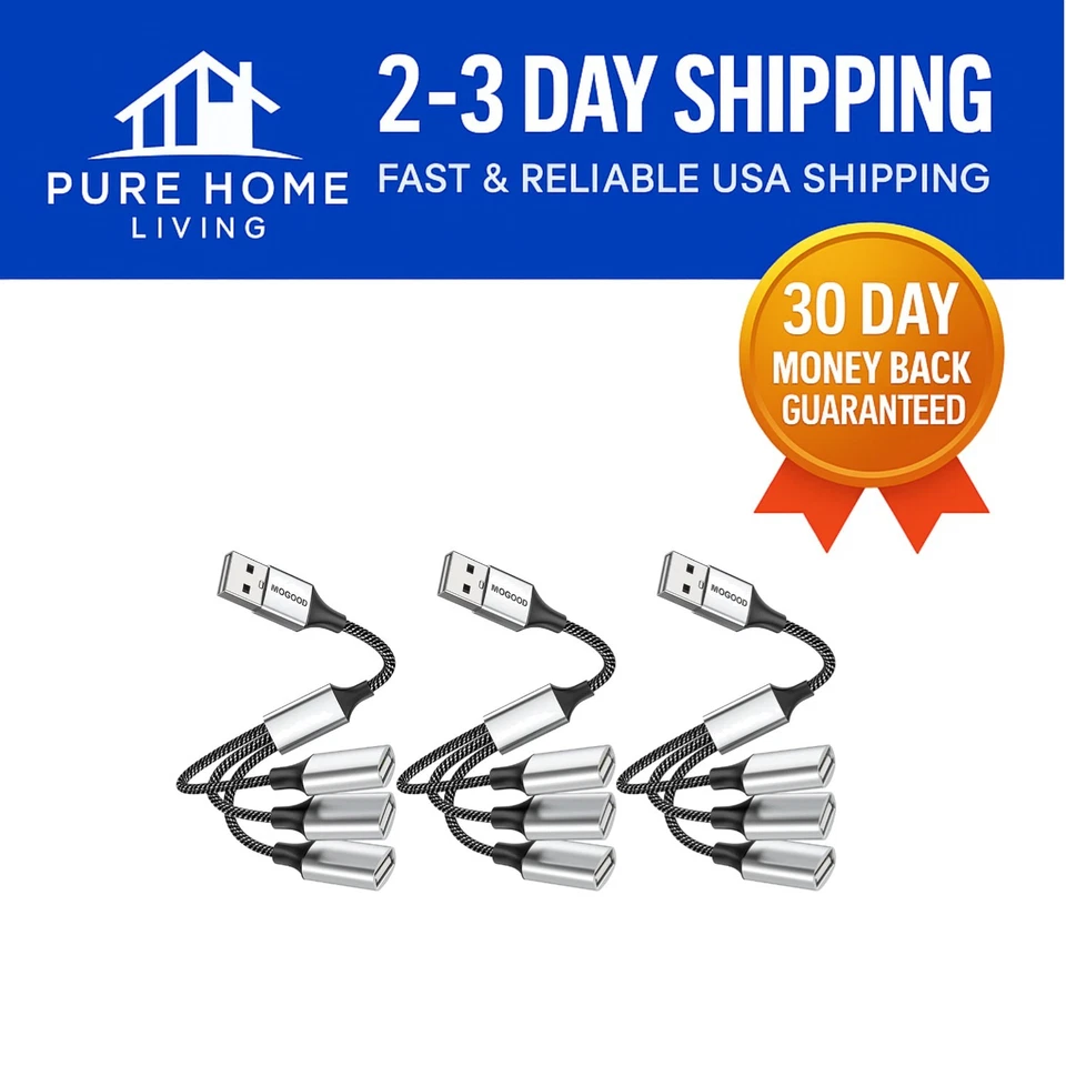 Compact USB Hub with 3 Ports - Aluminum & Nylon Designed for Maximum Durability - Image 1 of 4