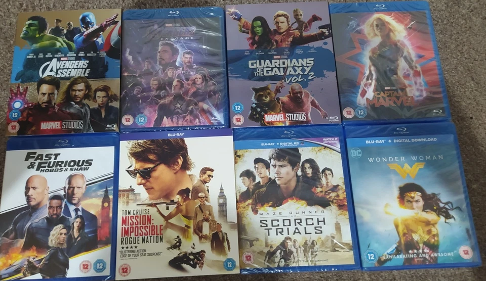 Blu Ray Bundle x 8 All Brand New Marvel/Action * IDEAL CHRISTMAS PRESENTS * - Image 1 of 1