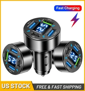 Adaptador Cargador Coche USB Super Rápido QC3.0 PD de 4 Puertos para iPhone Samsung Android EE. UU. - Imagen 1 de 18