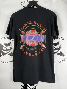 T-shirt vintage Tesla the Band grande polemica radiofonica 1988 nera tour taglia L - Foto 1 di 6