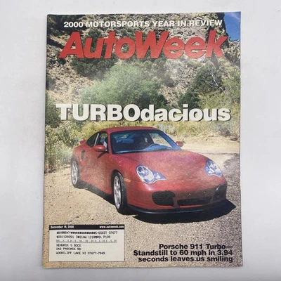 AutoWeek Magazine December 2000 Porsche 911 Turbo - Image 1 of 4