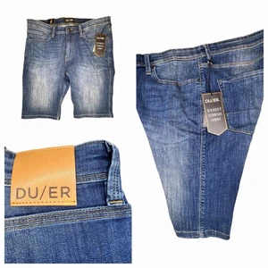 DU/ER Duer Shorts Mens Size 36 Performance Denim Commuter L2X Slim Fit Blue NEW - Picture 1 of 8