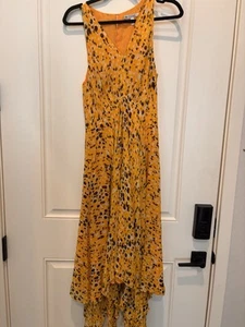 Maxi Vestido Para Mujer Derek Lam 10 Crosby Amarillo Estampado Animal Pañuelo 8 - Imagen 1 de 19