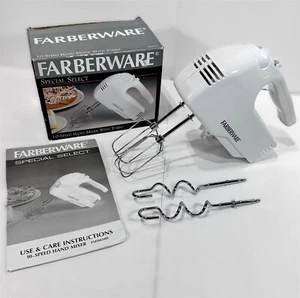 Farberware 10 Speed Turbo Boost Hand Mixer With Beaters and Dough Hooks FSHM100 - Picture 1 of 8