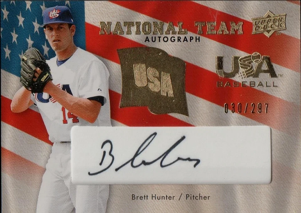 Brett Hunter (NY Yankees) 2008 UD USA Baseball National Team Autograph 030/297 - Image 1 of 2