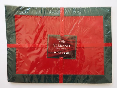 NEW Set of 4 Red and Green Serrano Placemats Christmas Holiday Linens n Things - Image 1 of 3