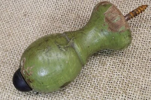 Old Wood Door Stop Farmhouse Vintage Rustic New Bumper Antique Green Paint 3 1/8 - Picture 1 of 9