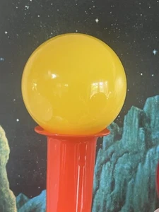 Tapón de bola de orbe acrílico amarillo Holmegaard Otto Brauer vidrio golvás era espacial - Imagen 1 de 4