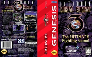 Ultimate Mortal Kombat 3 Mega NTSC Box Art Case Cover Only - Picture 1 of 1