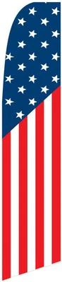 USA Banner Flag Swooper Flag Pole & Ground Spike Big Feather Flag 15'  - Image 1 of 4