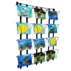 6.7"WX 5.9"H 12-Pocket Adjustable Display Rack Wallmount Greeting Card Holder