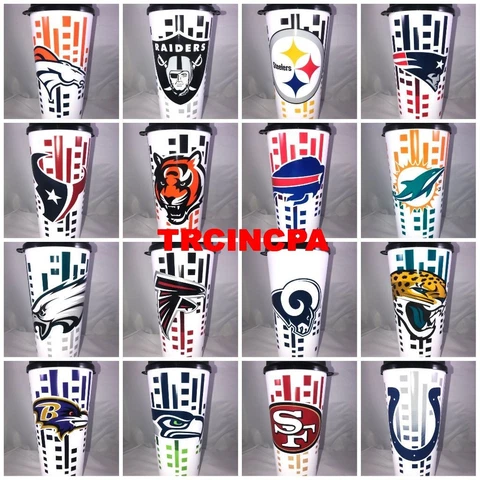 NFL Officially Licensed 32OZ Travel Mug W/Lid - Pick Your Team - FREE SHIPPING Cover