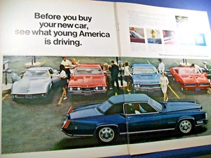 1968 Cadillac Eldorado Pontiac GTO convertible Corvette Olds 442  lrg-mag 2p ad - Picture 1 of 1