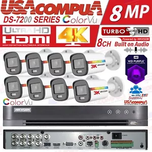 Hikvision 8CH 8MP CCTV ColorVu 5MP Outdoor Security Camera System 2.8mm - Picture 1 of 16