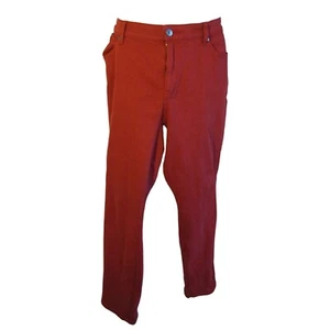 Pantalones de mezclilla rojos Torrid 24 24W "vintage elásticos" boyfriend calce recto - Imagen 1 de 3