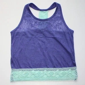 Triple Flip Boutique Girl's Bevin Lace Trim Tank Top for Dance or Yoga in size 8 - Picture 1 of 2