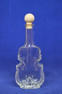 Glas Flasche Kontrabass 0,1 Liter Füllvolumen Musikinstrument mit Korken - Bild 1 von 1