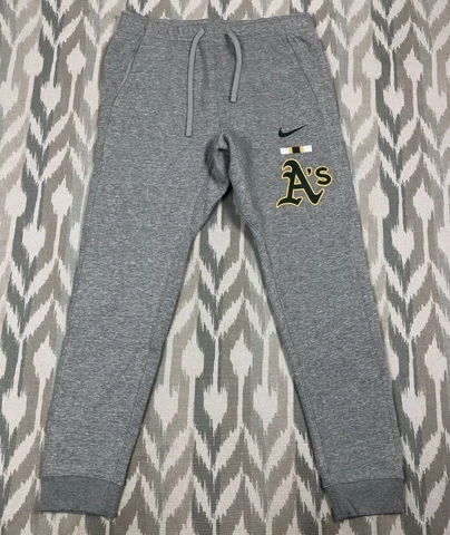 Nike Oakland Athleitcs MLB Gray Bar Club Fleece Pants N804-06G Men Size XXL NWT Cover
