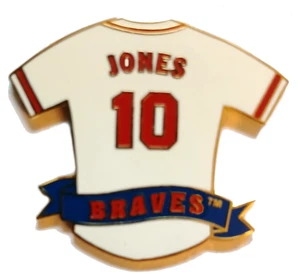 Atlanta Braves Pin Chipper Jones Pin Rare 1996 Home Jersey MLB Braves Pin - Picture 1 of 2