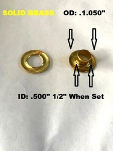 Grommets & Washers Lord & Hodge Inc.20 Sets of 1/2" Solid Brass Plain Rim Size4 - Bild 1 von 1