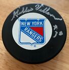 Gilles Villemure Signed New York Rangers Hockey Puck With Holo COA Free Shipping