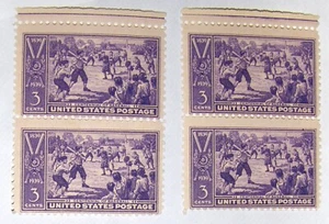 3¢ US Stamp Scott #855, Centennial Baseball MNH, 1939 vertical pair. - Picture 1 of 1