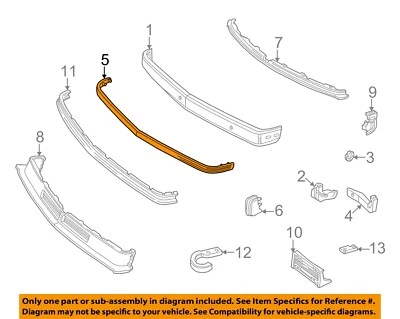GM OEM 88-99 Blazer Front Bumper Bumper Components-Impact Strip 15574114 - Imagem 1 de 2