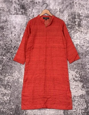 J Peterman платье маленький женщин необработанный шелковый ковер сплетенный розовый оранжевый кафтан кафтан - Изображение 1 из 4