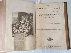 Bible Old New Testament Apocrypha Bentinck 1769 Clemitson Family Illustrated - Picture 1 of 24
