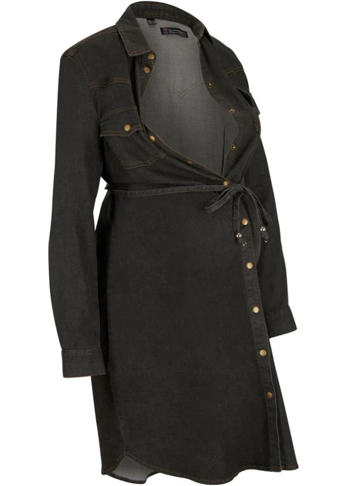 TRAUMHAFTES JEANS UMSTANDS  KLEID  IN BLACK STONE IM SUPER DESIGN GR.44 NEU-5327 - Bild 1 von 1