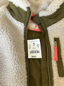 Crewcuts Girls Size 8 White or Green fleece reversable vest / puffer - Picture 1 of 3