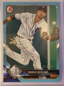 Nicholas Castellanos - 2018 Bowman Sky Blue - #'d /499 #17 Detroit Tigers - Foto 1 di 2