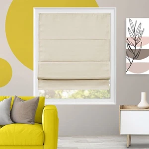 31x64" Cordless Roman Window Shade - 100% Blackout UV Blocking - Doheny Mushroom - Picture 1 of 5
