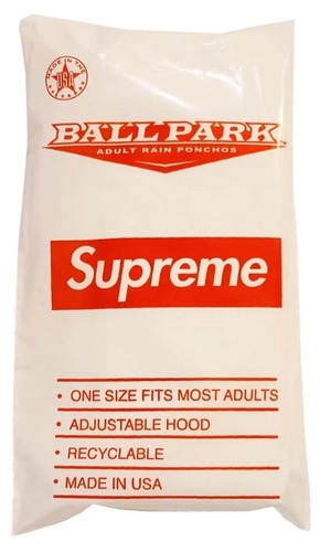 Poncho da pioggia Supreme Ball Park adulto bianco in borsa da viaggio taglia unica