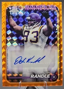John Randle/25 2024 Topps Cromo Naranja Prizm Auto Minnesota Vikings SSP - Imagen 1 de 3