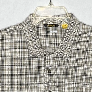 CABELA'S mens casual button down shirt Cool Max Size Large Beige Plaid - Picture 1 of 9