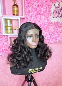 Human hair blend bouncy wig - Picture 1 of 4
