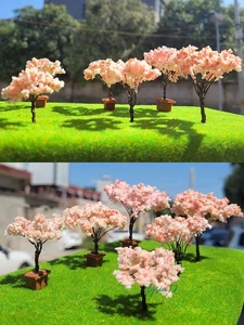 4PC Miniatures Lot Spring Flower Trees HO/OO Scale Garden Plants Scenery Model - Picture 1 of 12
