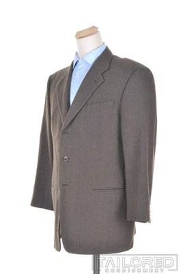 Blazer Abrigo Deportivo Chaqueta ARMANI COLLEZIONI Marrón Espiga Lana Cachemira 44 R Foto 1 de 4