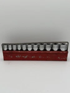 Snap-On TS Series 1/2” Drive 6 Point Deep Sockets SAE Lot of 11 W/ Snap on Case - Picture 1 of 9