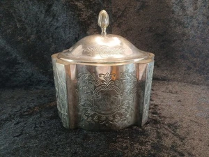 Silver Plate Trinket Box With Lid Velvet Lining Engraved - Picture 1 of 11