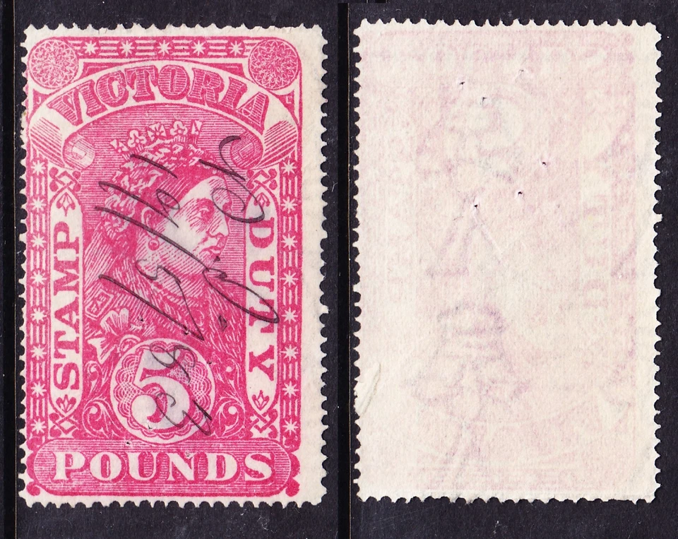 Impuesto de estampillas victorianas 201 fiscal. Corona en V. Tres agujeros de pasador. Foto 1 de 1