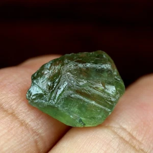 Certified 5.78ct Natural Green Sapphire Madagascar Rough 12.9x9.8x5 mm - Picture 1 of 11