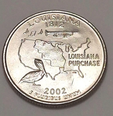 2002 P Louisiana State Quarter.  Uncirculated from US Mint Collection Q432 - Image 1 of 2