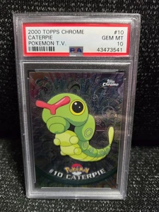 PSA 10 2000 Pokemon Game Topps Chrome Caterpie TV Rare GEM MINT Base Set #10 - Picture 1 of 6