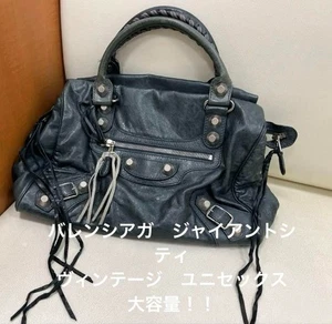 Balenciaga Leather Shoulder Bag Handbag Giant City Dark Green Women Auth - Picture 1 of 20